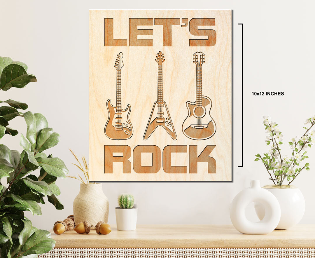 Laser Engraved Sign - "Lets Rock" - 100% Locally Made, Handcrafted, Custom