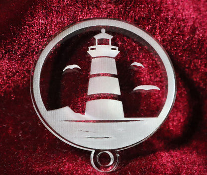 Lighthouse Round - 100% Locally Made, Handcrafted, Custom Acrylic Keychain