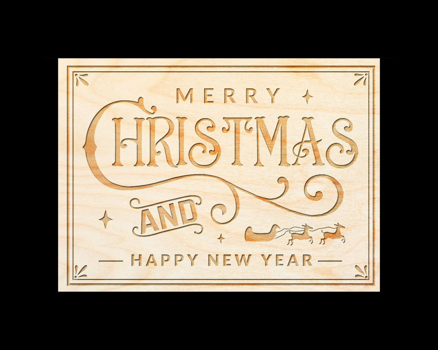 Laser Engraved Sign - "Merry Christmas and Happy New Year" - 100% Locally Made, Handcrafted, Custom