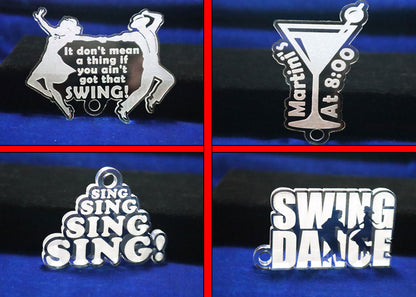 All 4 Swing Dance Keychain Set 1 - 2023 - 100% Locally Made, Handcrafted, Custom Acrylic Keychain